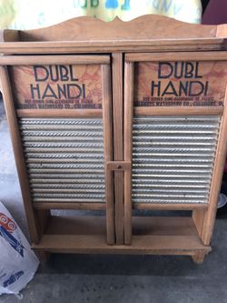 Dubl Handi Wood Washboard Wall Shelf Farmhouse Rustic Cabinet Shelves