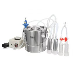 Goat Milking Machine, 12L 304 Stainless Steel Bucket, Automatic Electric Pulse Vacuum Milking hi Machine, Portable Milking Machine with Food Grade Sil