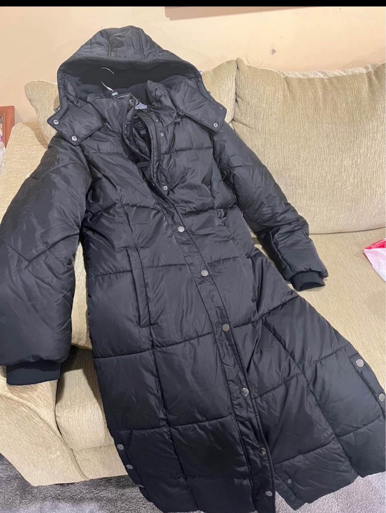 Size X-Large Women’s Long Puffer Winter Coat In Black Color.$150 .originally $200
