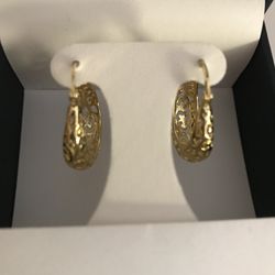 Hoops Gold Over Pure Silver Plated 24Kt 