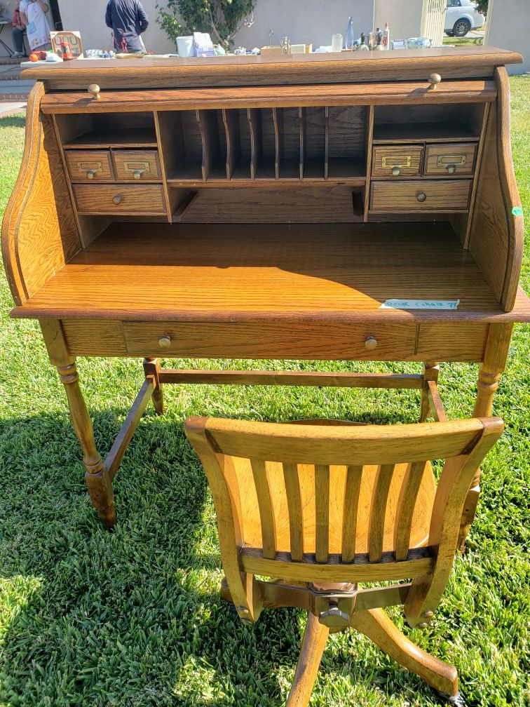 Antique desk and chair set