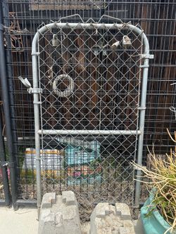 Old rustic metal garden gate