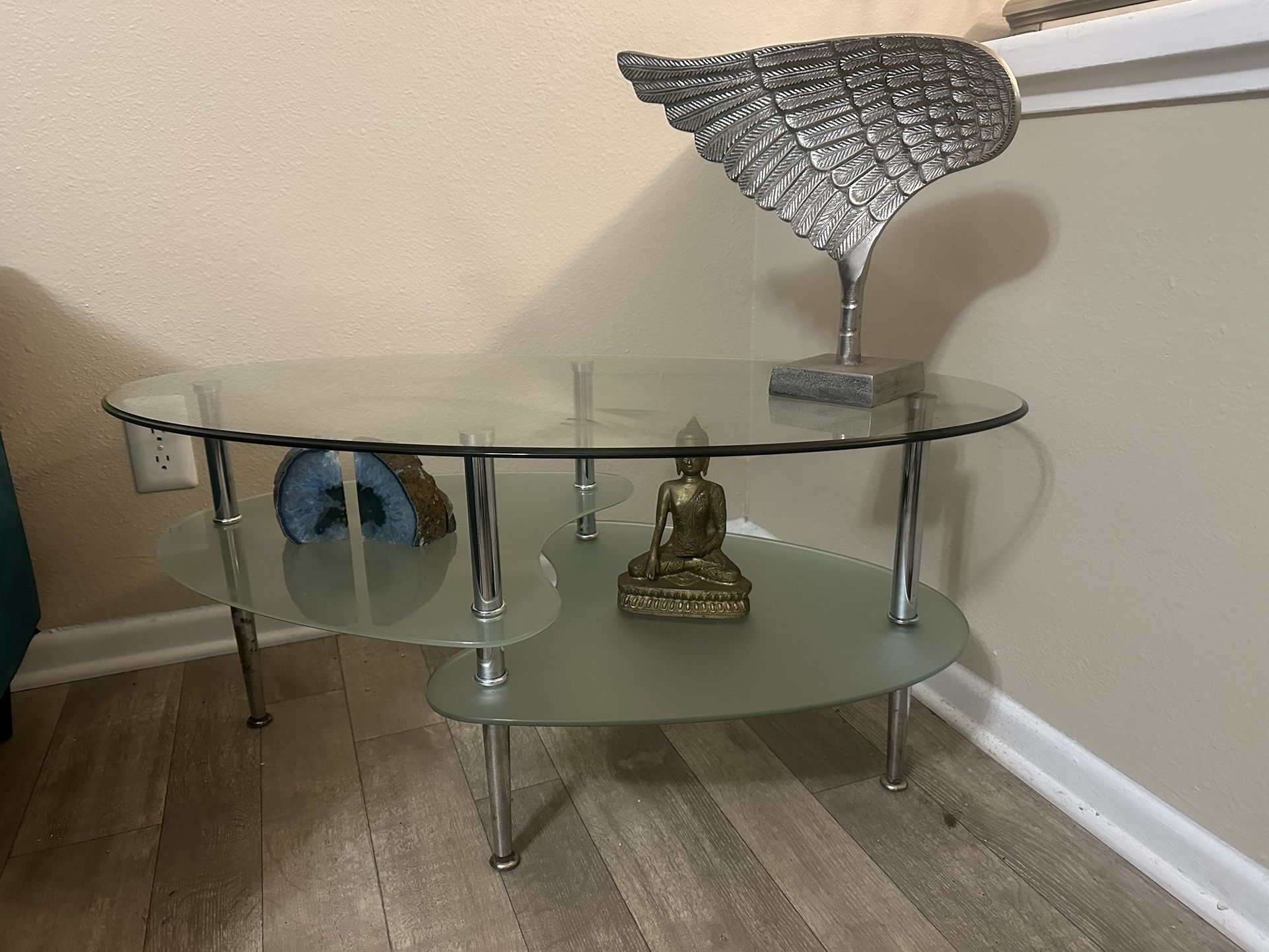 Chrome And Tempered Glass Coffee Table