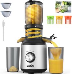 Ganiza Cold Press Juicer Machines, 4.06" Wide Feed Chute, High Juice Yield