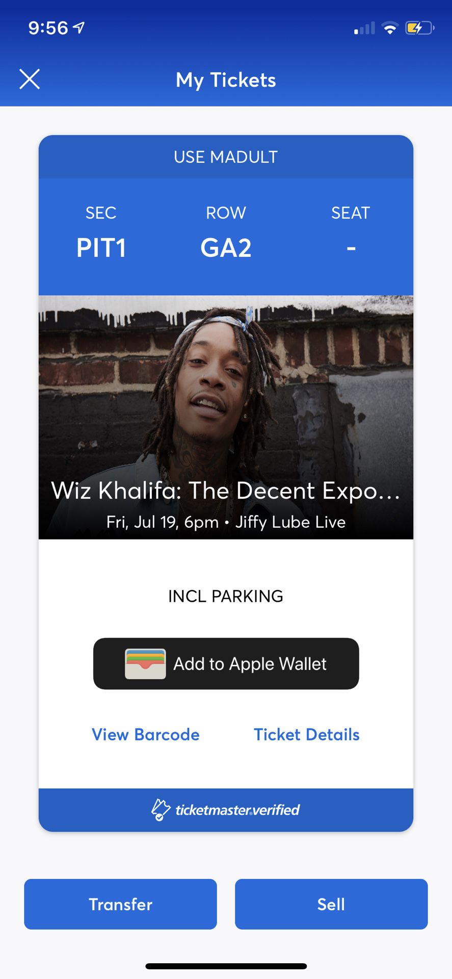 Wiz Khalifa Pit Ticket