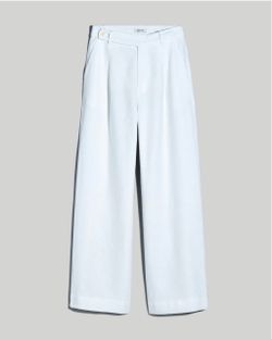 Madewell The Harlow wide-leg pants in classic white. Crafted from 100% linen