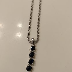 4 Stone Sapphire Necklace 