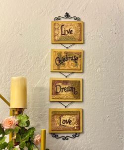 Vintage Baroque Style Artwork inspirational Wall Plaques Set