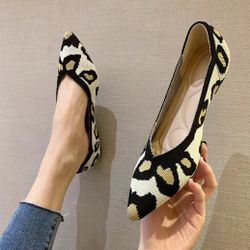 Comfy Knitting Fabric Pointed Toe Flats Soft Princess Shoes Walking Plus Size 40