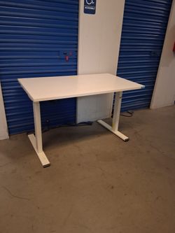 White Desk with Metal Frame