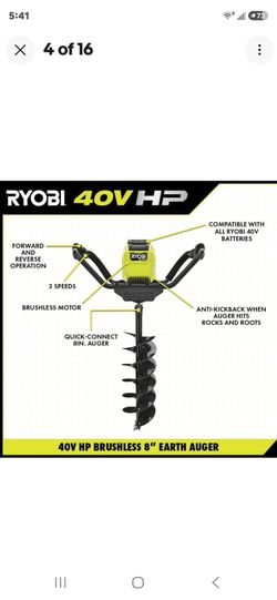 RYOBI
40V HP Brushless Cordless Earth Auger Powerhead with 8 in. Bit with 4.0 Ah Battery and Charger STORE PRICE $449
