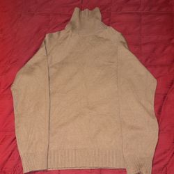 Men’s Turtleneck Sweater Large Light Brown (Tan) Forever 21 Long Sleeve