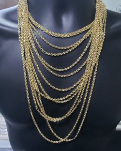 3.8MM 10K Half Cut Rope Chain SIN-002