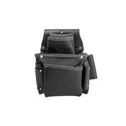 3 Pouch Pro Fastener Bag - Tan and Black Leather