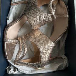 Cole Haan Heel Gold Snake Print 