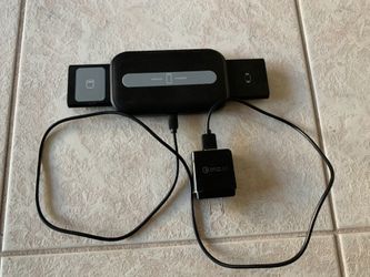 Nalwort 3 in 1 Wireless Charging Station with QC 3.0 Adapter Compatible for iPhone Apple Watch and AirPods Qi Fast Charge Wireless Charging Pad for iP