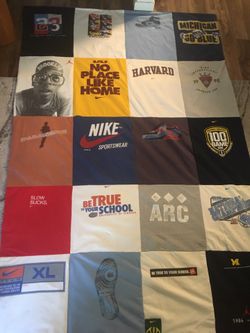Nike/Jordan T-shirt Quilt LARGE 