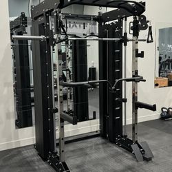 Smith Machine, Pulley System, Power Rack, Rubber Weights, Dumbbells 