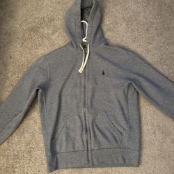 Gray Polo Zip Up M