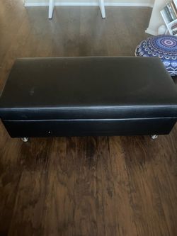 Leather ottoman