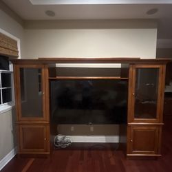 Solid Wood Thomasville Entertainment Center / Adjustable Wall Unit – TV NOT Included