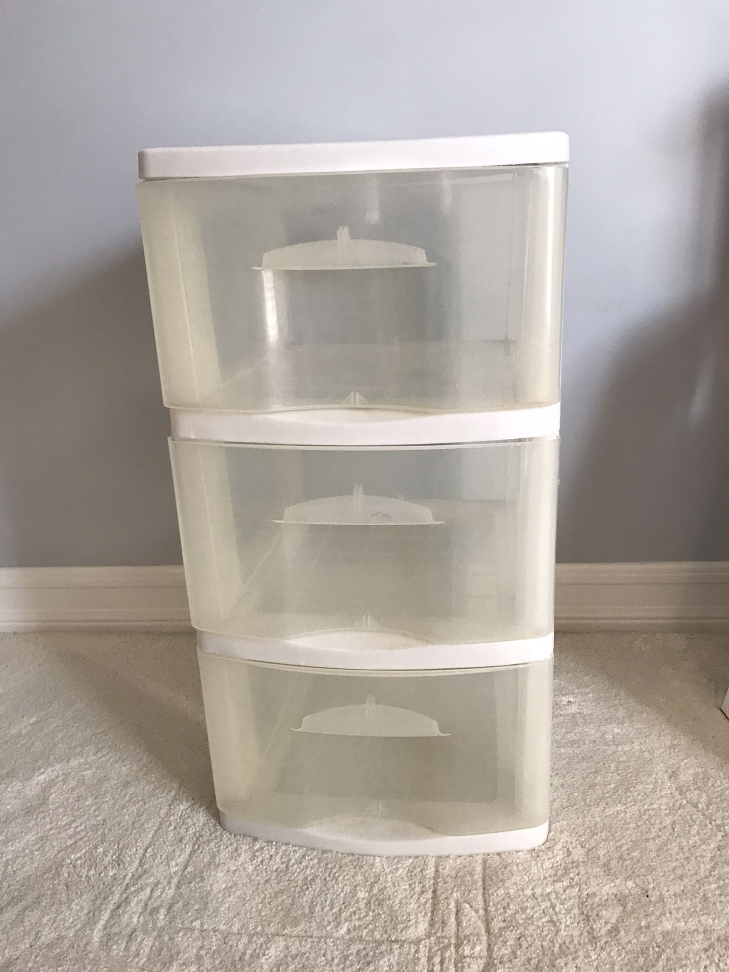 Plastic 3 Drawer Clear Set