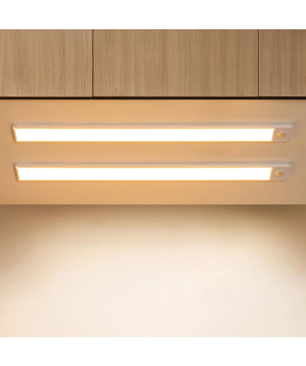Brandnew 2pk(8inch) Under Cabinet Lighting Wireless, LED Under Counter Lights for Kitchen 2400mAh, Motion Activated Under Cabinet Lights with 3 Color
