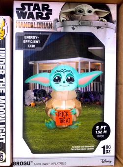 Huge Star Wars Grogu Airblown Holidays Halloween Decoration Inflatable 5 Ft Pumpkin