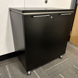 Mobile Media Cabinet On Wheels