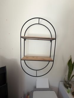 Industrial Metal & Wood Wall Shelf – 2 Shelves
