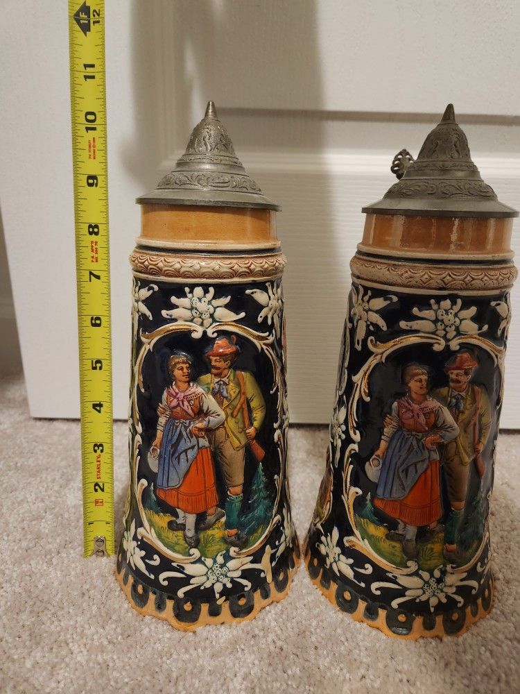 Twin Hand Painted Steins
