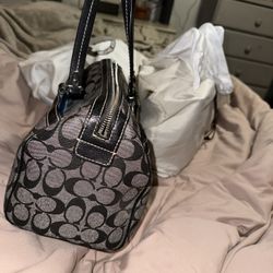 Coach heritage stripe leather pvc signature handbag