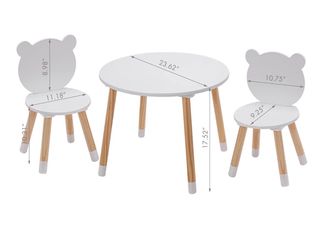 Bear themed wooden toddler table and chair set