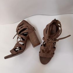 steve madden lace up nude heels