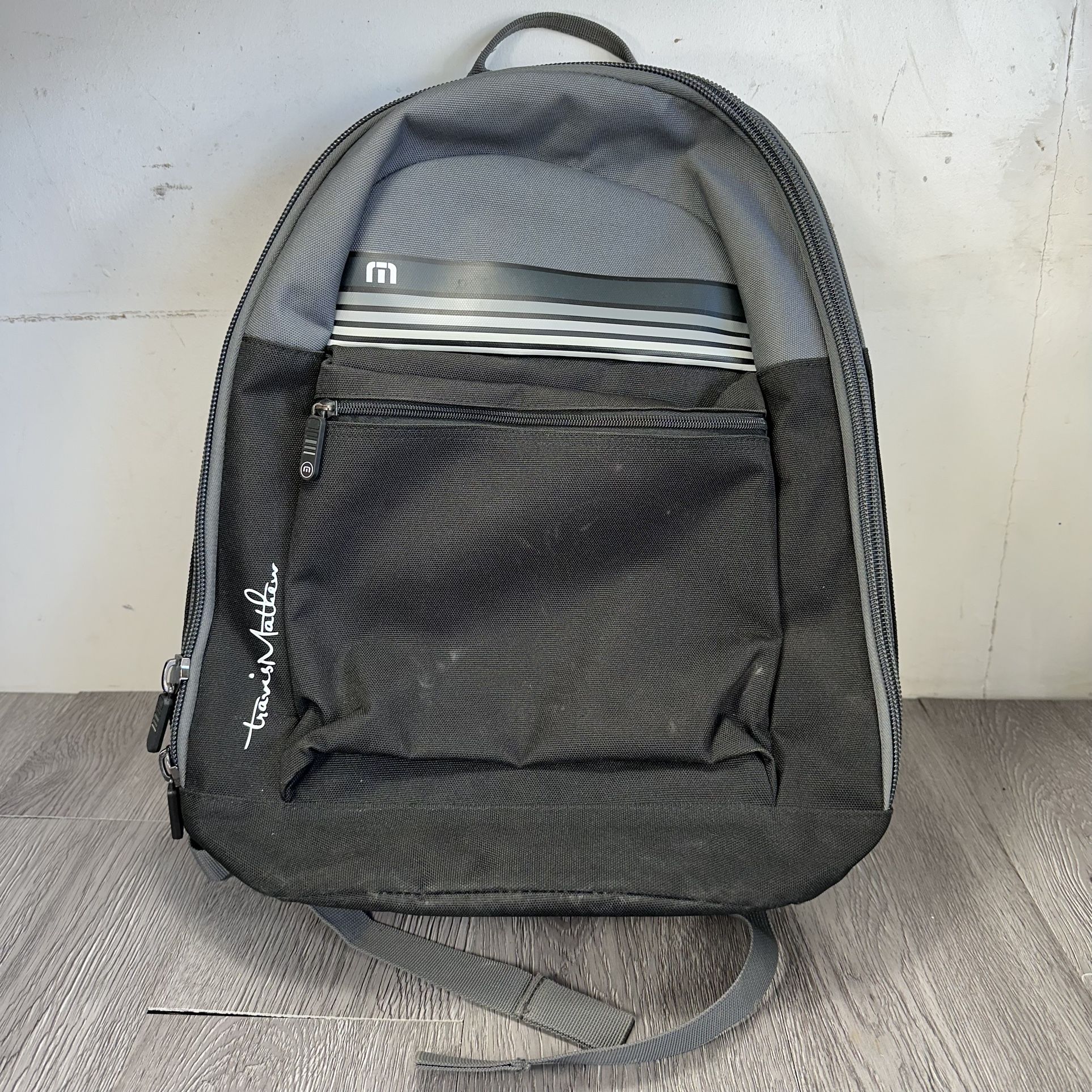 Travis Matthew Black Backpack / Laptop Travel Bag Black Multi pockets