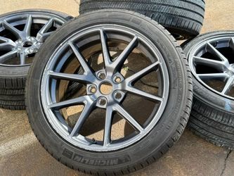 FREE DELIVER 18” 2023 Tesla Model 3 Wheels aero rims Michelin AS Used Tires 235/45/18 75%-80%