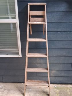 Wooden A-Frame 6 foot Step Ladder