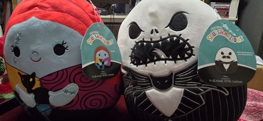 Nightmare Before Christmas Jack & Sally Squashmallow New!