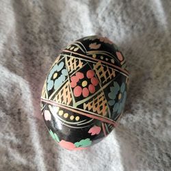 Wooden Hand Painted Egg