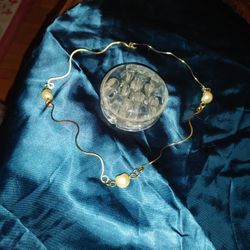 River Pearls/Goldtone choker