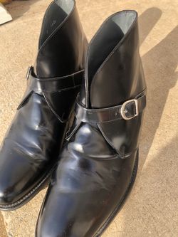 Mens Low Cut Black Leather Boots Size 12D