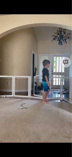 PAWLAND Extra Wide Freestanding Dog Gate 6 Panels White