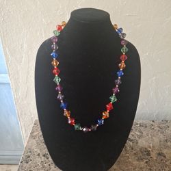 Vintage  Colorful Jeweled Necklace 