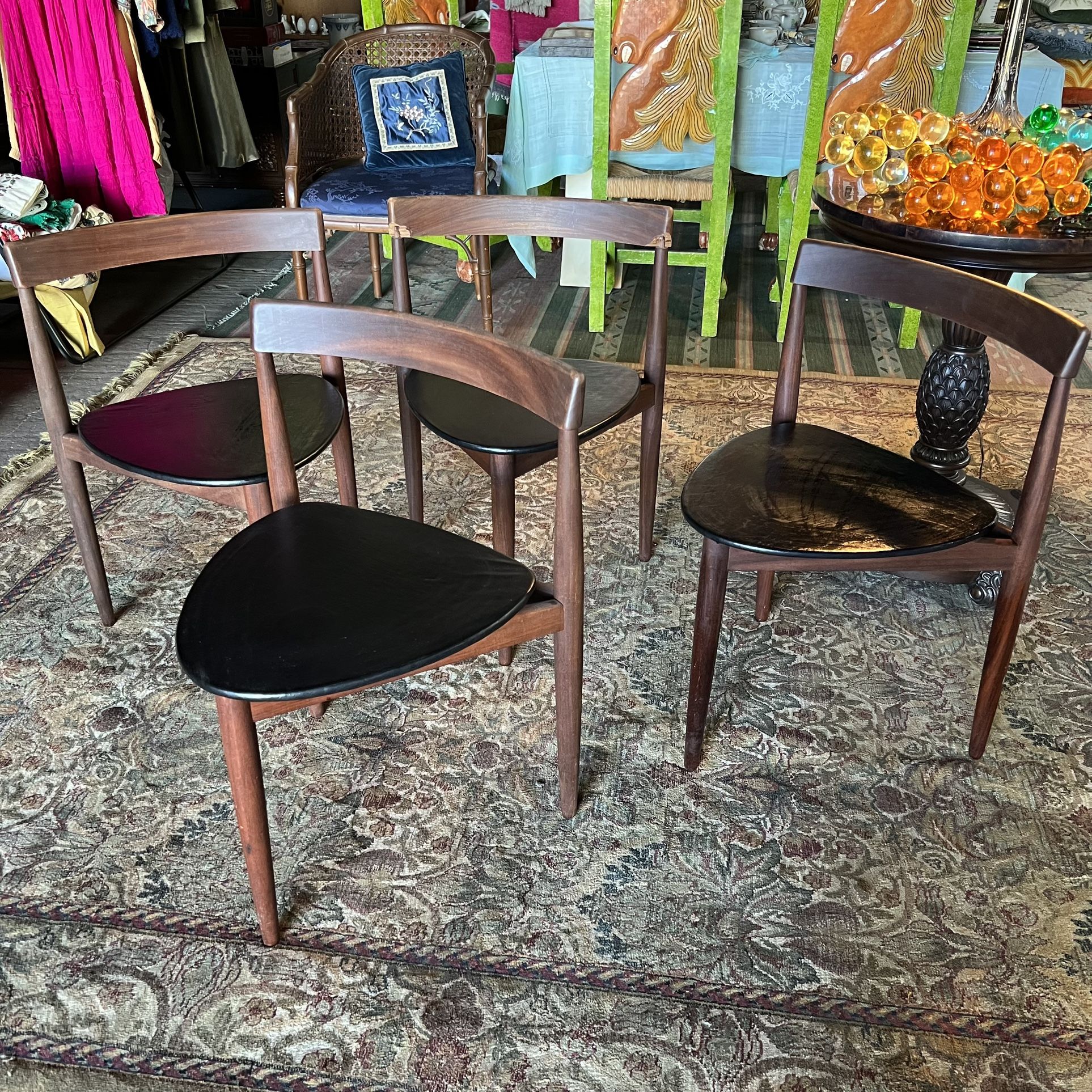 Set Of 4 MCM Stackable Danish Chairs Designed By Hans Olsen For From Rojle