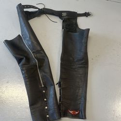 Leather Motorcycle Chaps XL 
