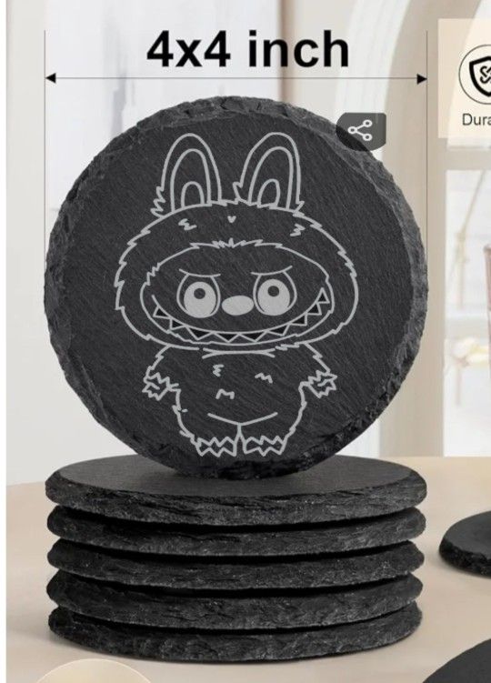 Labubu Slate Coasters Set Of 2