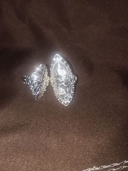 Two filigree 925 Sterling Silver rings sizes 8-9