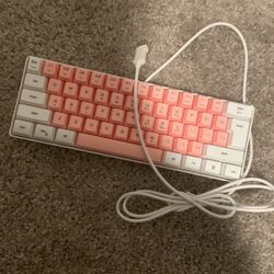 Pink And White Keyboard