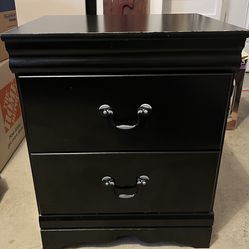 Black Wooden Nightstand