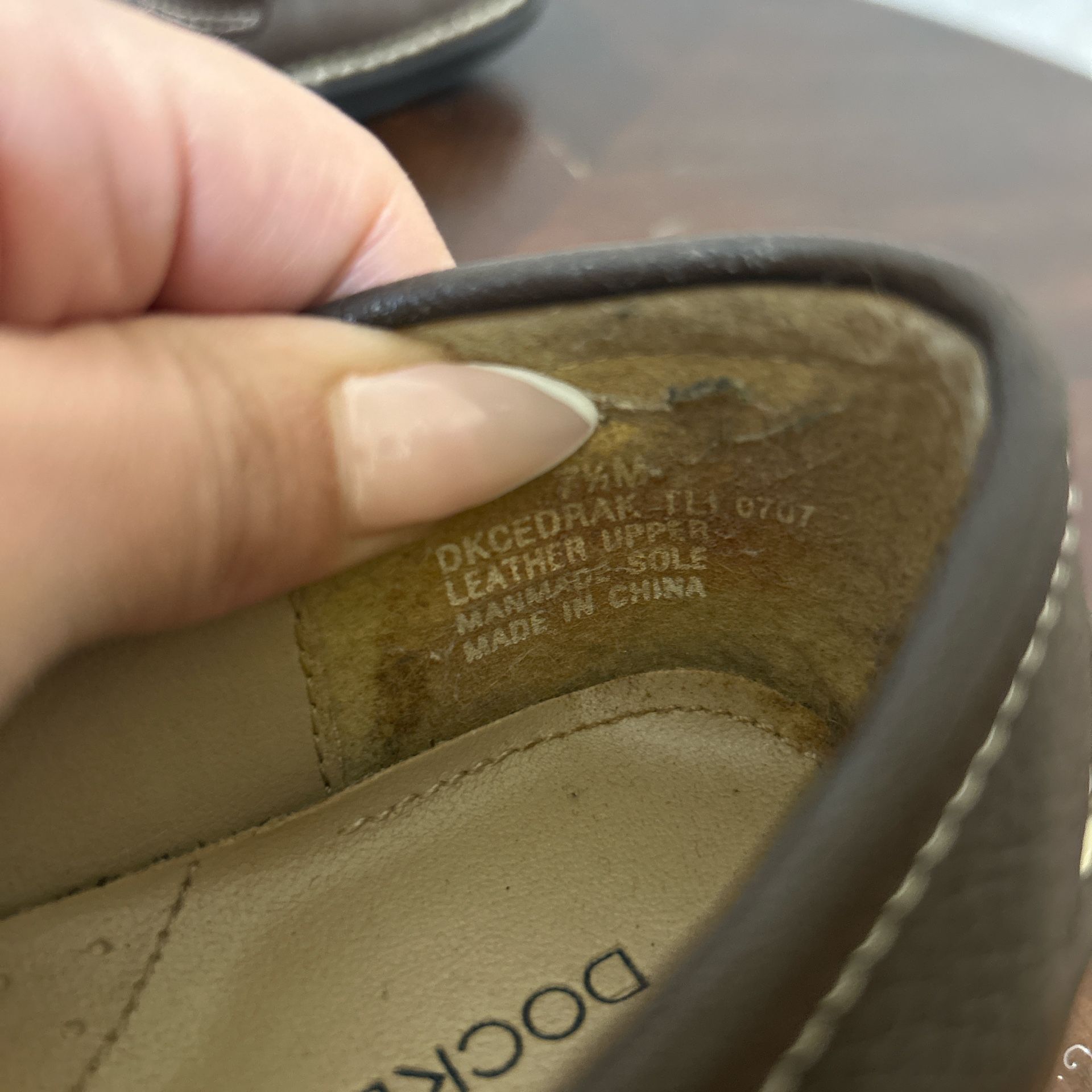 Dockers Brown Leather Loafers with Stitch Detail Clothing